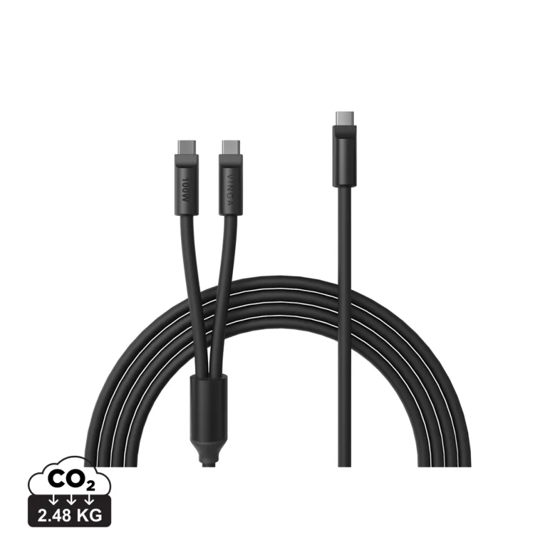 VINGA Baltimore silicone multi charging cable (C+2C)