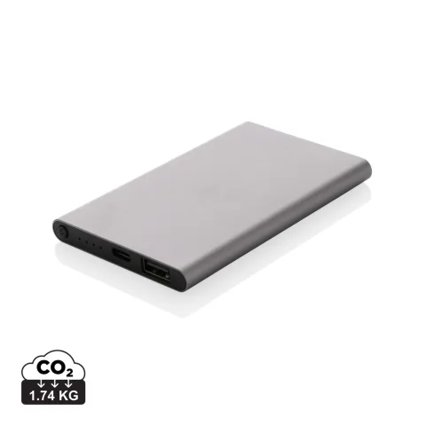 RCS recycled plastic/aluminium 4000mah powerbank with type C