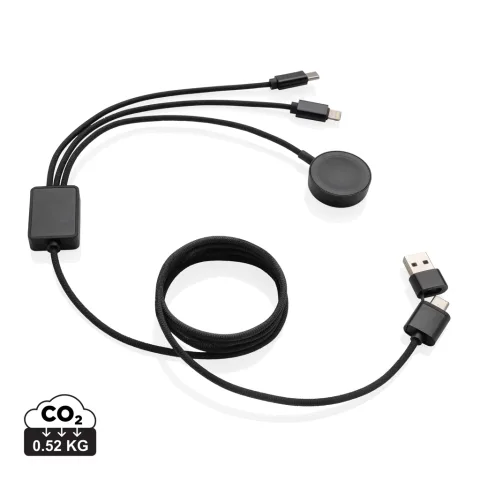 Terra RCS rPET 6-in-1 60W charging cable with watch charger