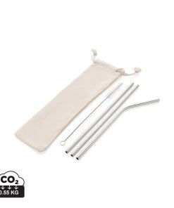 Reusable stainless steel 3 pcs straw set