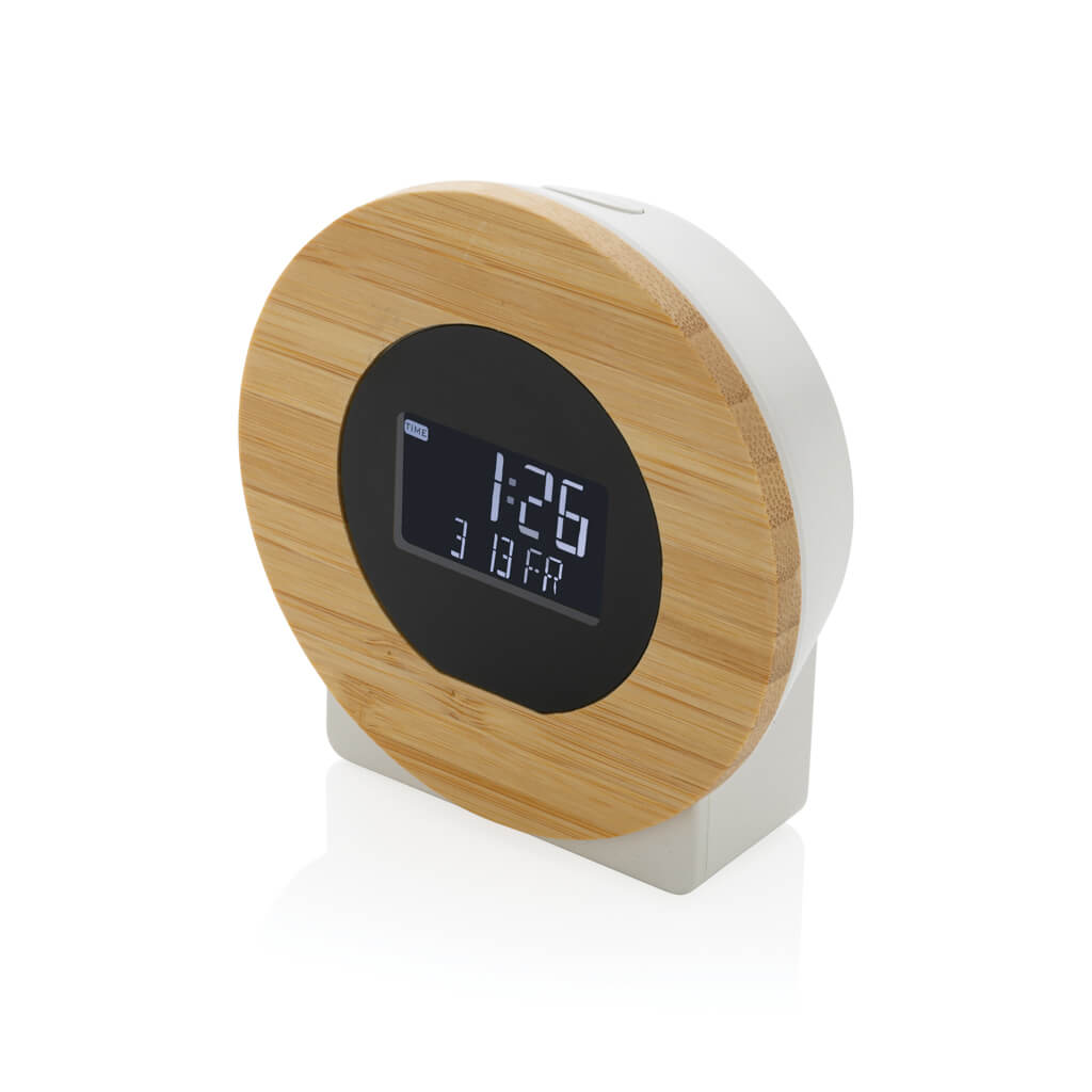 Utah RCS rplastic and bamboo LCD desk clock