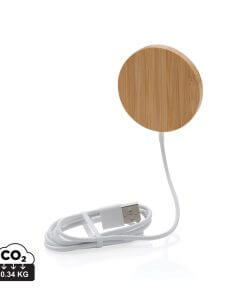 10W bamboo magnetic wireless charger