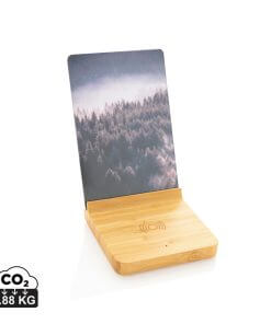 Bamboo 5W wireless charger with photo frame