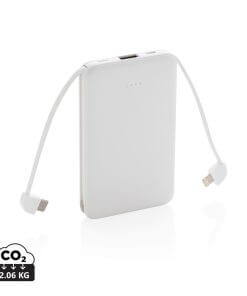 5.000 mAh Pocket Powerbank with integrated cables