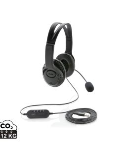 Over ear wired work headset