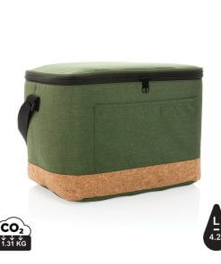 Impact AWARE™ XL RPET two tone cooler bag with cork detail