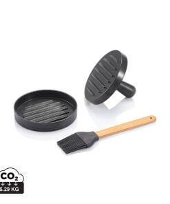 BBQ set with hamburger press and brush