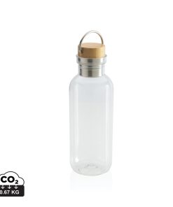 GRS RPET bottle with bamboo lid and handle