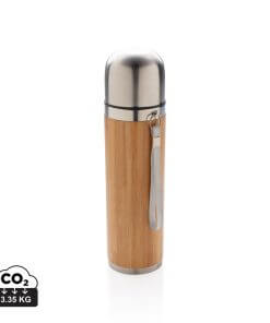 Bamboo vacuum travel flask