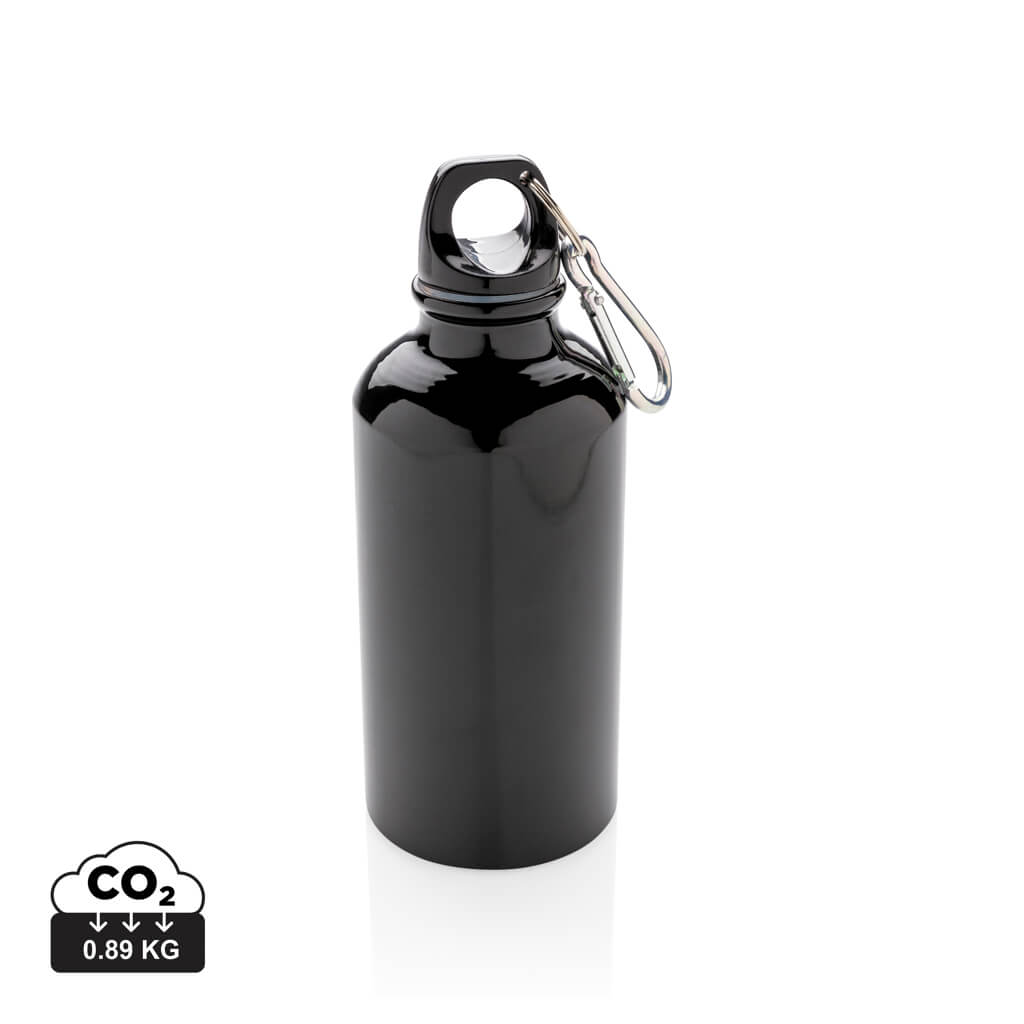 Aluminium reusable sport bottle with carabiner