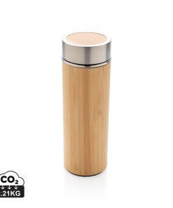 Leak proof bamboo vacuum bottle