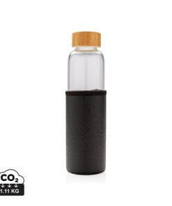 Glass bottle with textured PU sleeve