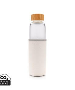 Glass bottle with textured PU sleeve