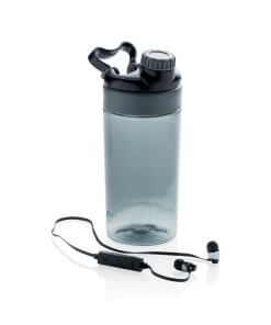 Leakproof bottle with wireless earbuds