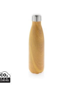 Vacuum insulated ss bottle with wood print