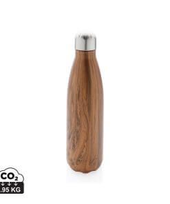 Vacuum insulated ss bottle with wood print