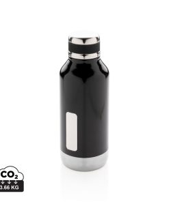 Leak proof vacuum bottle with logo plate