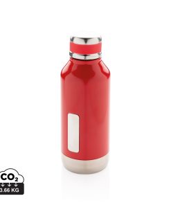 Leak proof vacuum bottle with logo plate