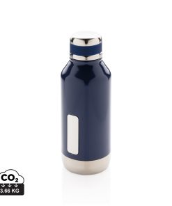 Leak proof vacuum bottle with logo plate