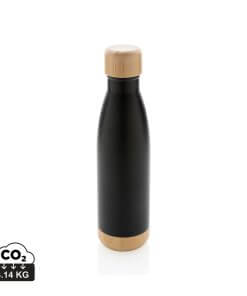 Vacuum stainless steel bottle with bamboo lid and bottom