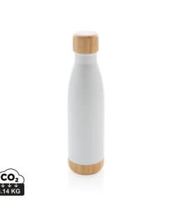 Vacuum stainless steel bottle with bamboo lid and bottom