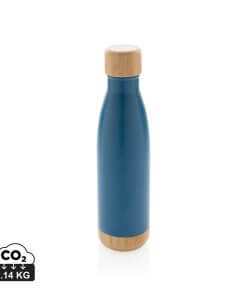 Vacuum stainless steel bottle with bamboo lid and bottom