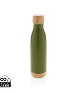 Vacuum stainless steel bottle with bamboo lid and bottom