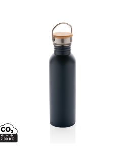 Modern stainless steel bottle with bamboo lid