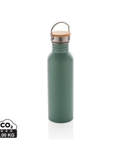 Modern stainless steel bottle with bamboo lid