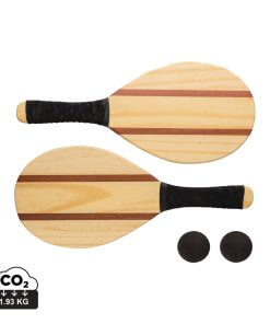 Wooden frescobol tennis set