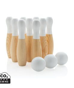 Wooden skittles set