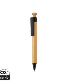 Bamboo pen with wheatstraw clip