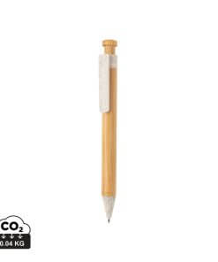 Bamboo pen with wheatstraw clip