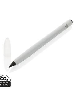 Aluminum inkless pen with eraser