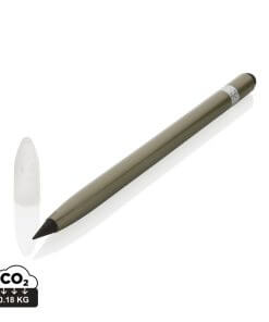 Aluminum inkless pen with eraser