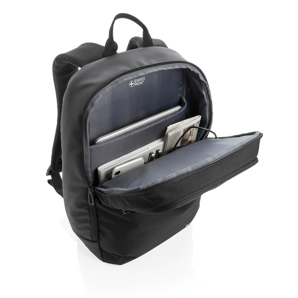 Swiss Peak laptop backpack with UV-C steriliser pocket - Image 7