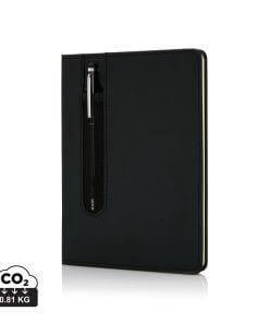 Standard hardcover PU A5 notebook with stylus pen