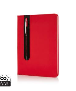 Standard hardcover PU A5 notebook with stylus pen