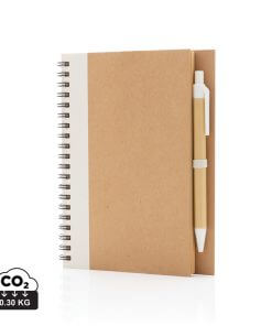 Kraft spiral notebook with pen