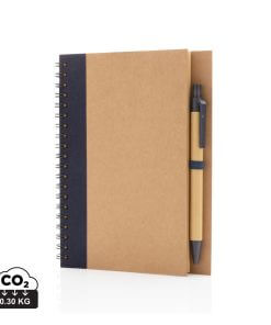 Kraft spiral notebook with pen