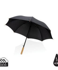 23" Impact AWARE™ RPET 190T auto open bamboo umbrella