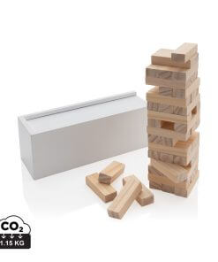 Deluxe tumbling tower wood block stacking game