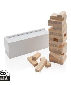 Deluxe tumbling tower wood block stacking game