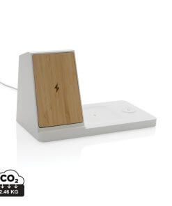 Ontario recycled plastic & bamboo 3-in-1 wireless charger