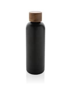 Wood RCS certified recycled stainless steel vacuum bottle