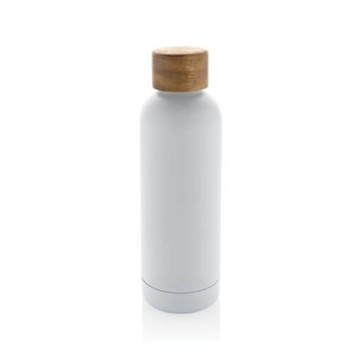 Wood RCS certified recycled stainless steel vacuum bottle