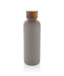 Wood RCS certified recycled stainless steel vacuum bottle