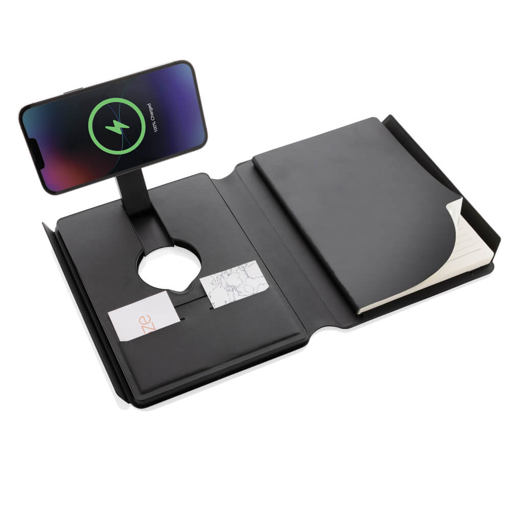 Swiss Peak RCS rePU notebook with 2-in-1 wireless charger - Image 11