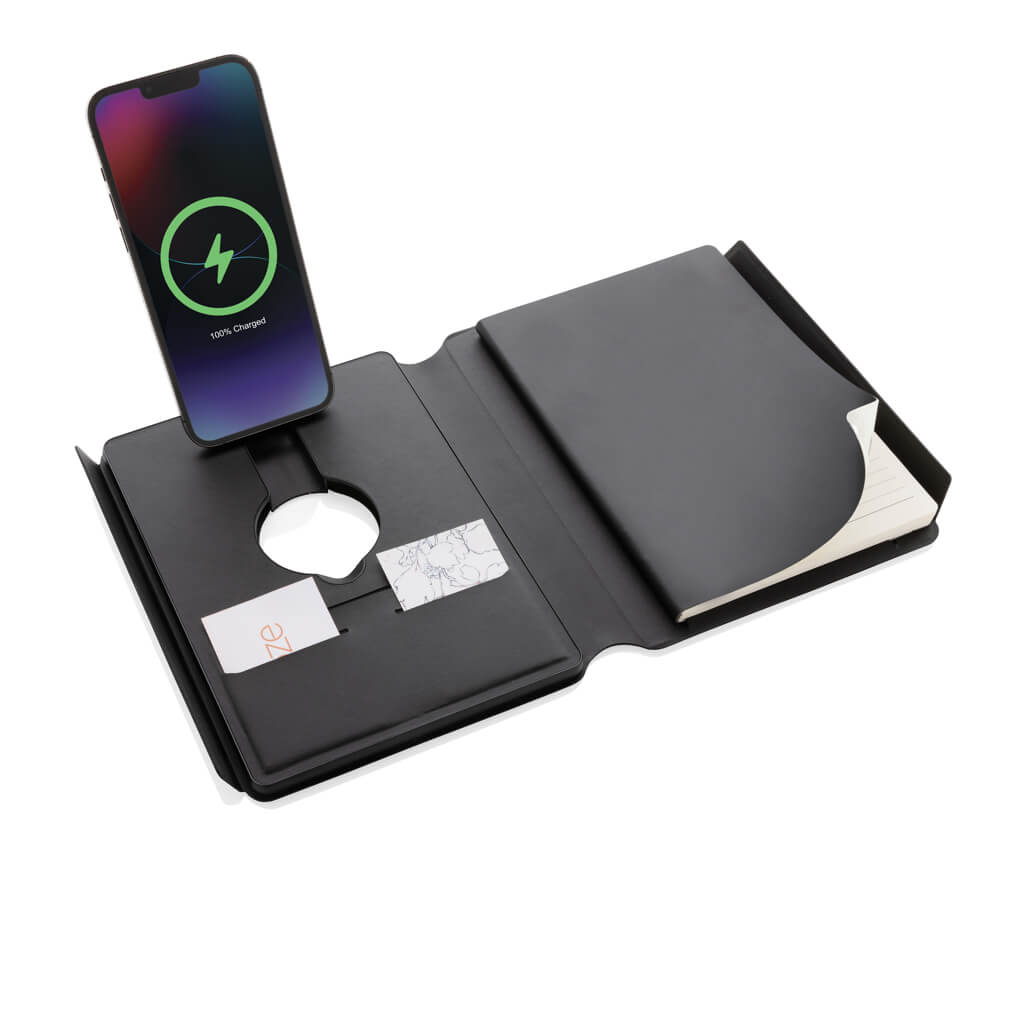 Swiss Peak RCS rePU notebook with 2-in-1 wireless charger - Image 12