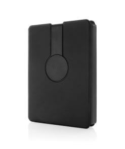 Swiss Peak RCS rePU notebook with 2-in-1 wireless charger